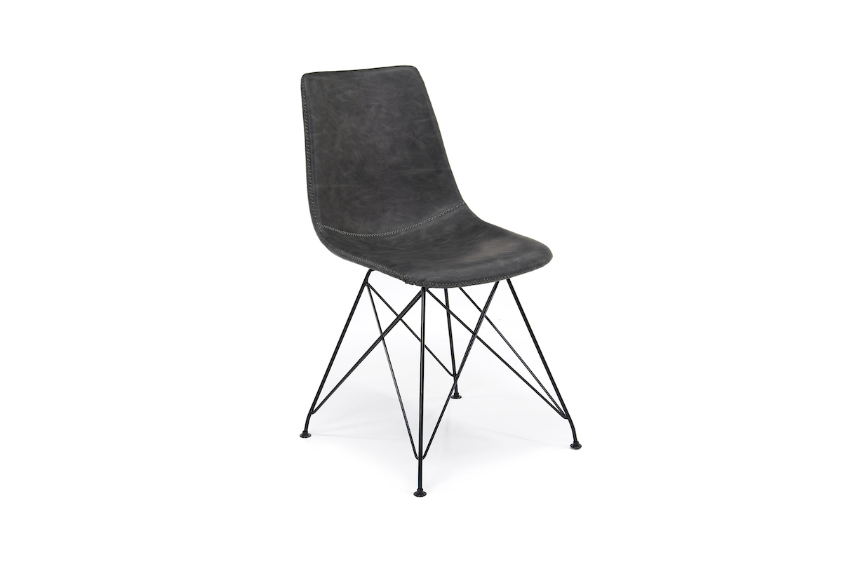 Theo Side Chair in Slate Leather