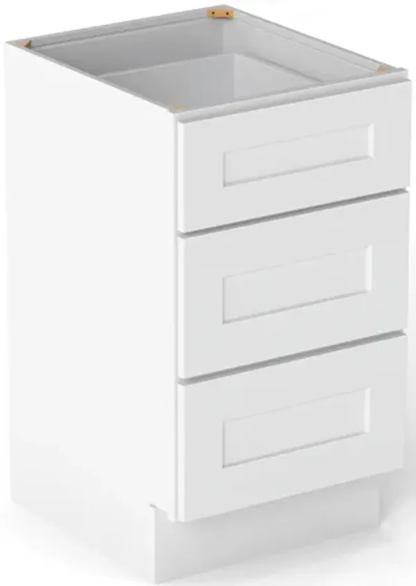 Elegant Vanity Drawer Cabinet in White, 18in
