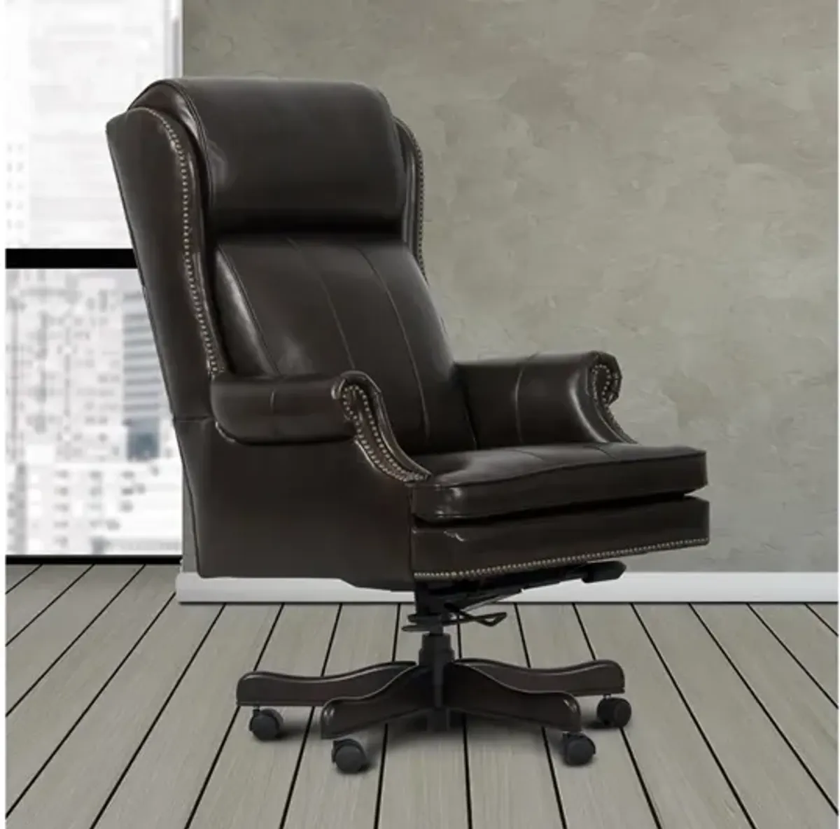 Leather Office Desk Chair in Brown