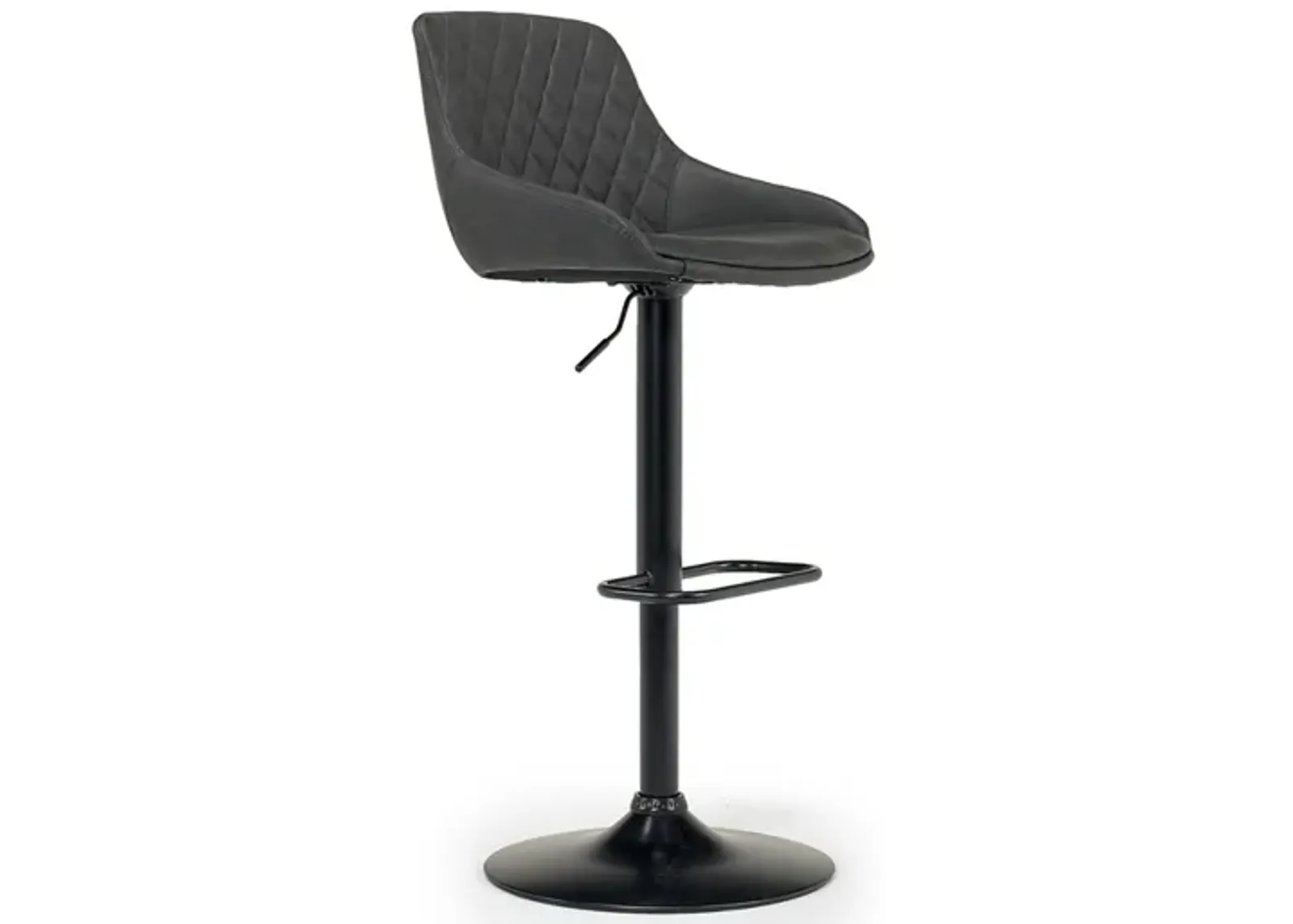 Anibal Adjustable Height Barstool in Black & Gray, Swivel