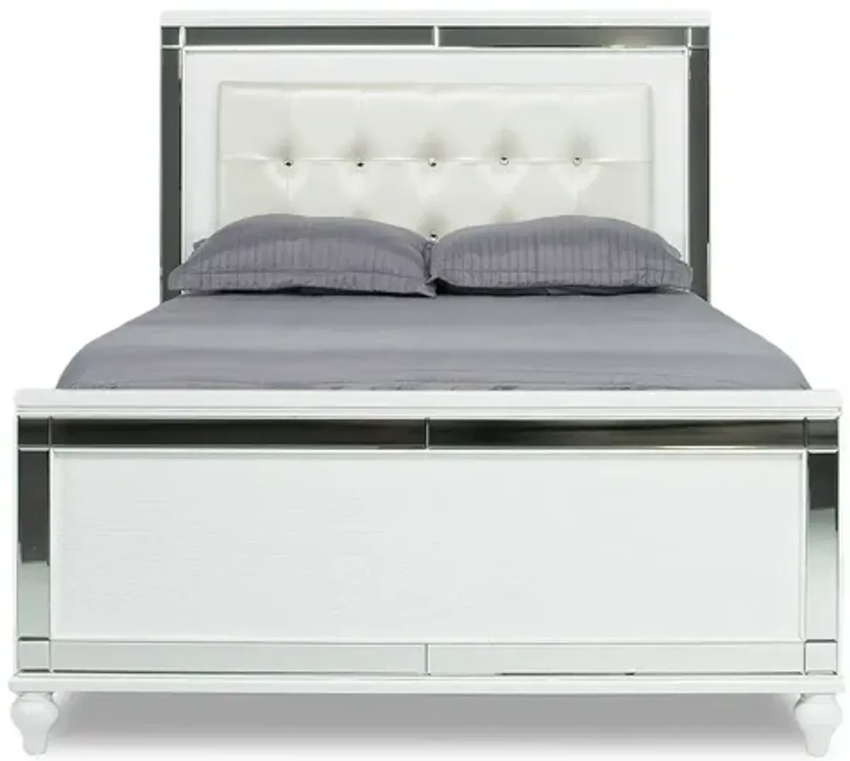 Valentino Panel Bed in White, CA King