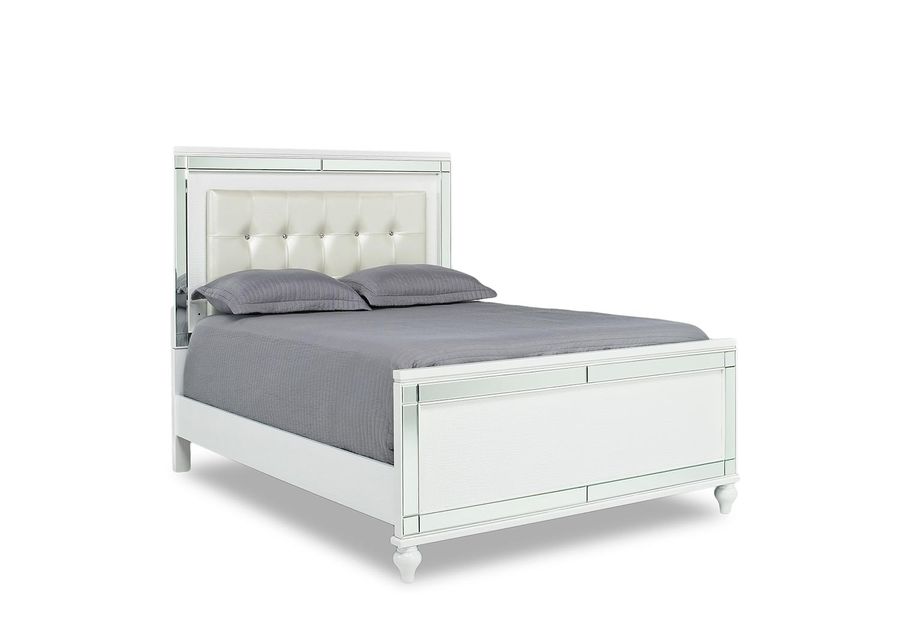 Valentino Panel Bed in White, CA King