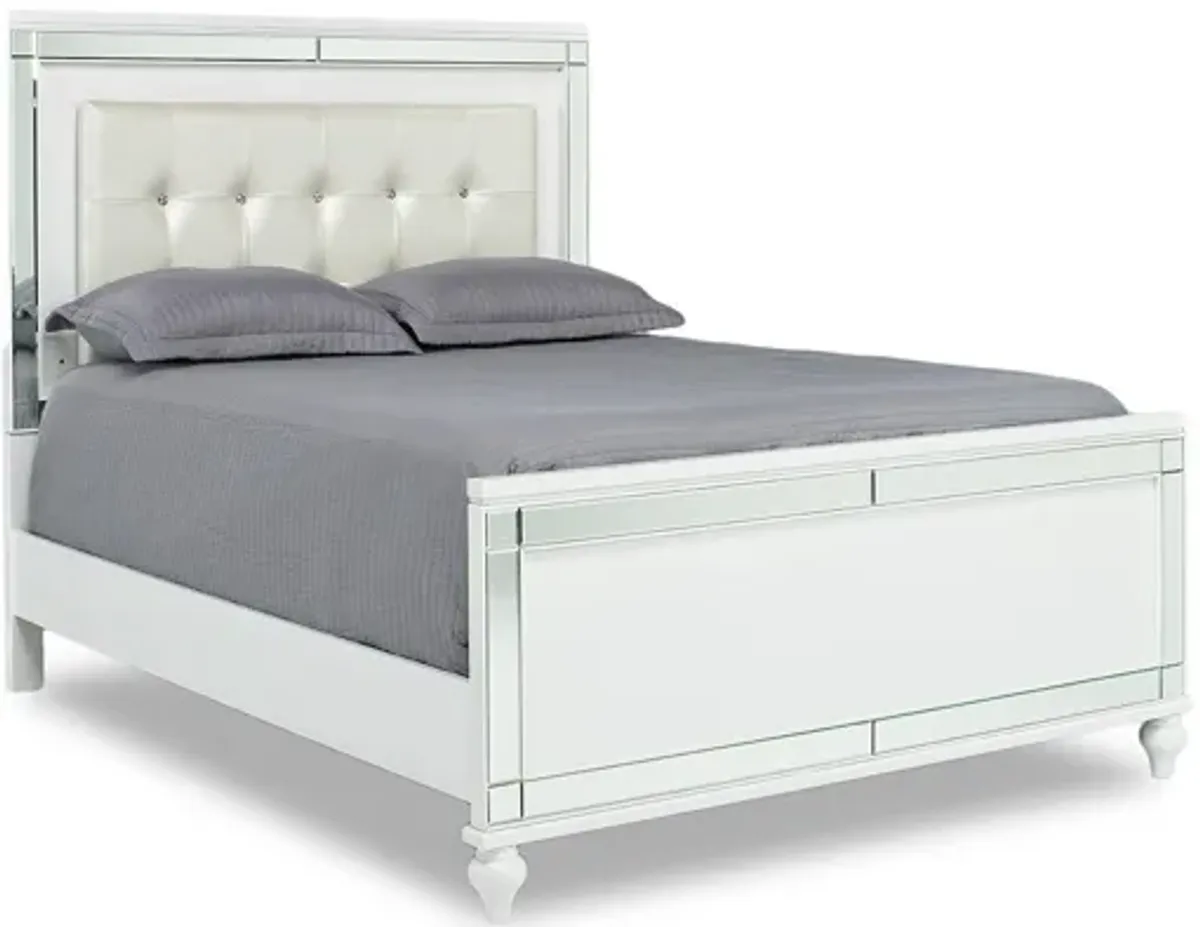 Valentino Panel Bed in White, CA King