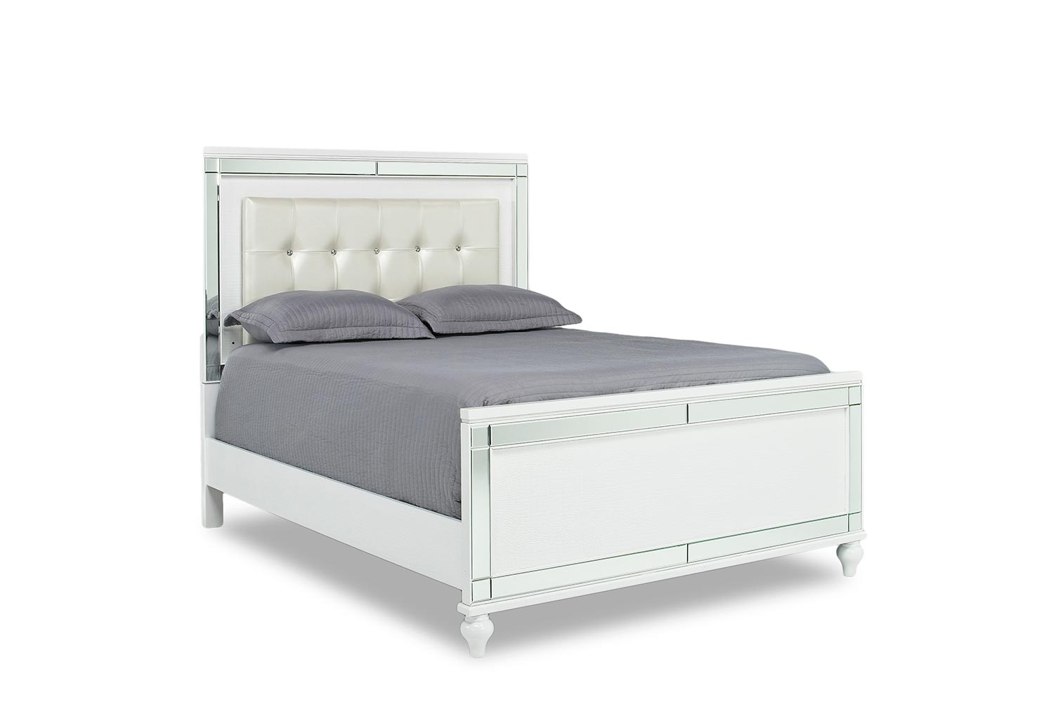 Valentino Panel Bed in White, CA King