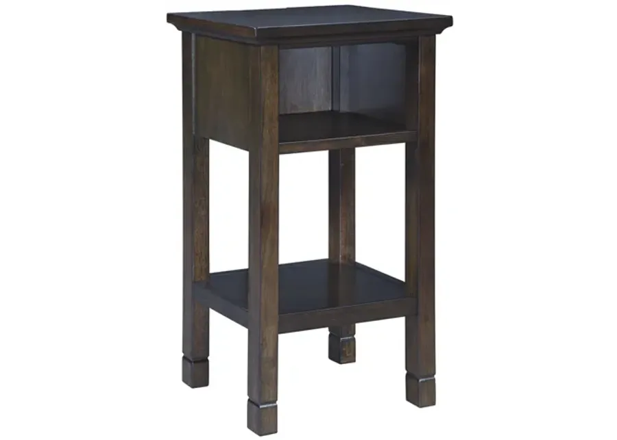 Marnville Accent Table w/ USB Charger in Espresso