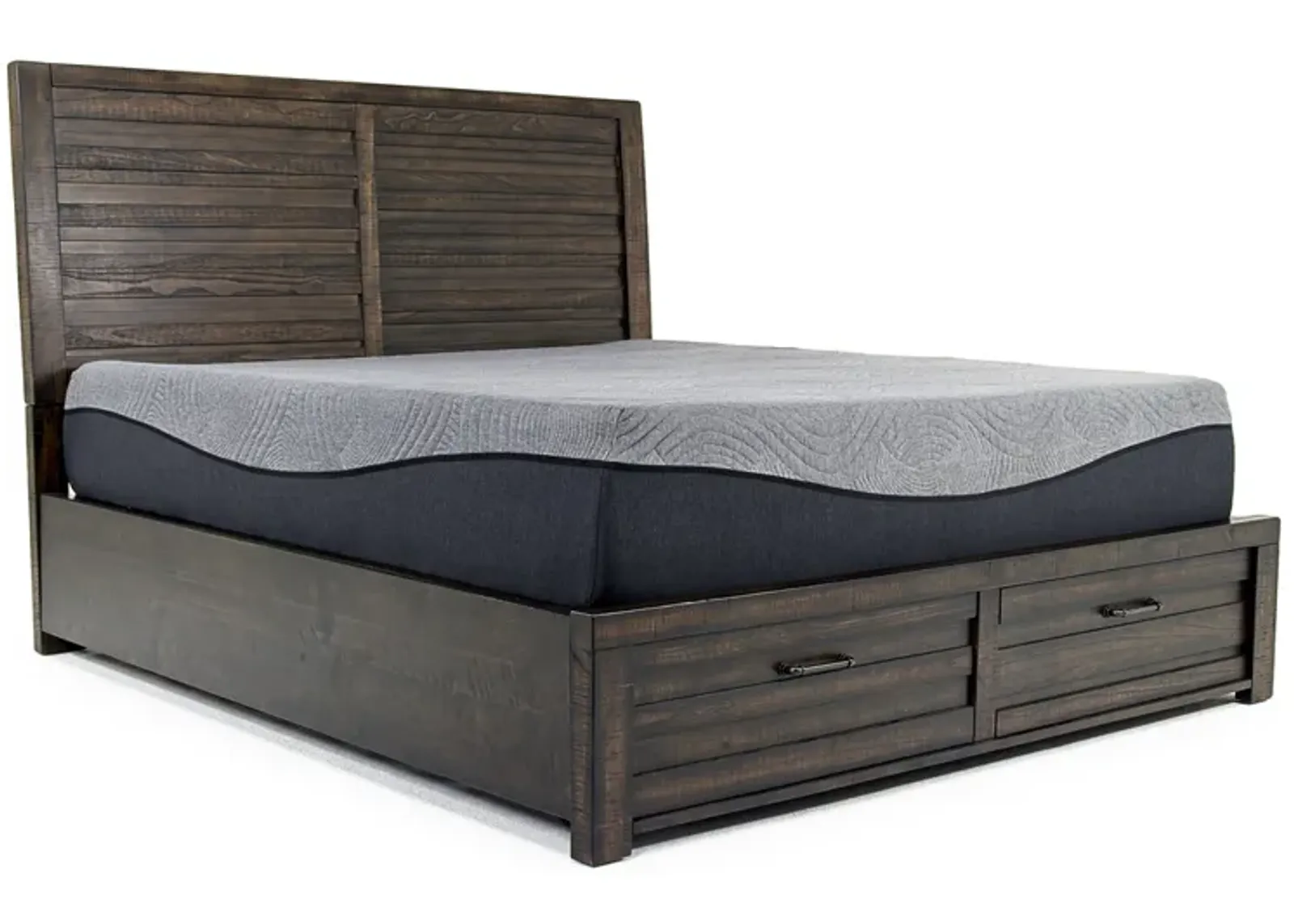 Ruff Hewn Panel Bed w/ Storage in Brown, Queen