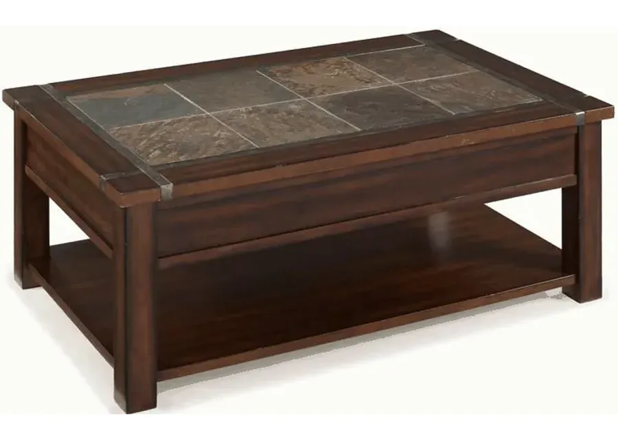 Roanoke Lift Top Cocktail Table in Brown