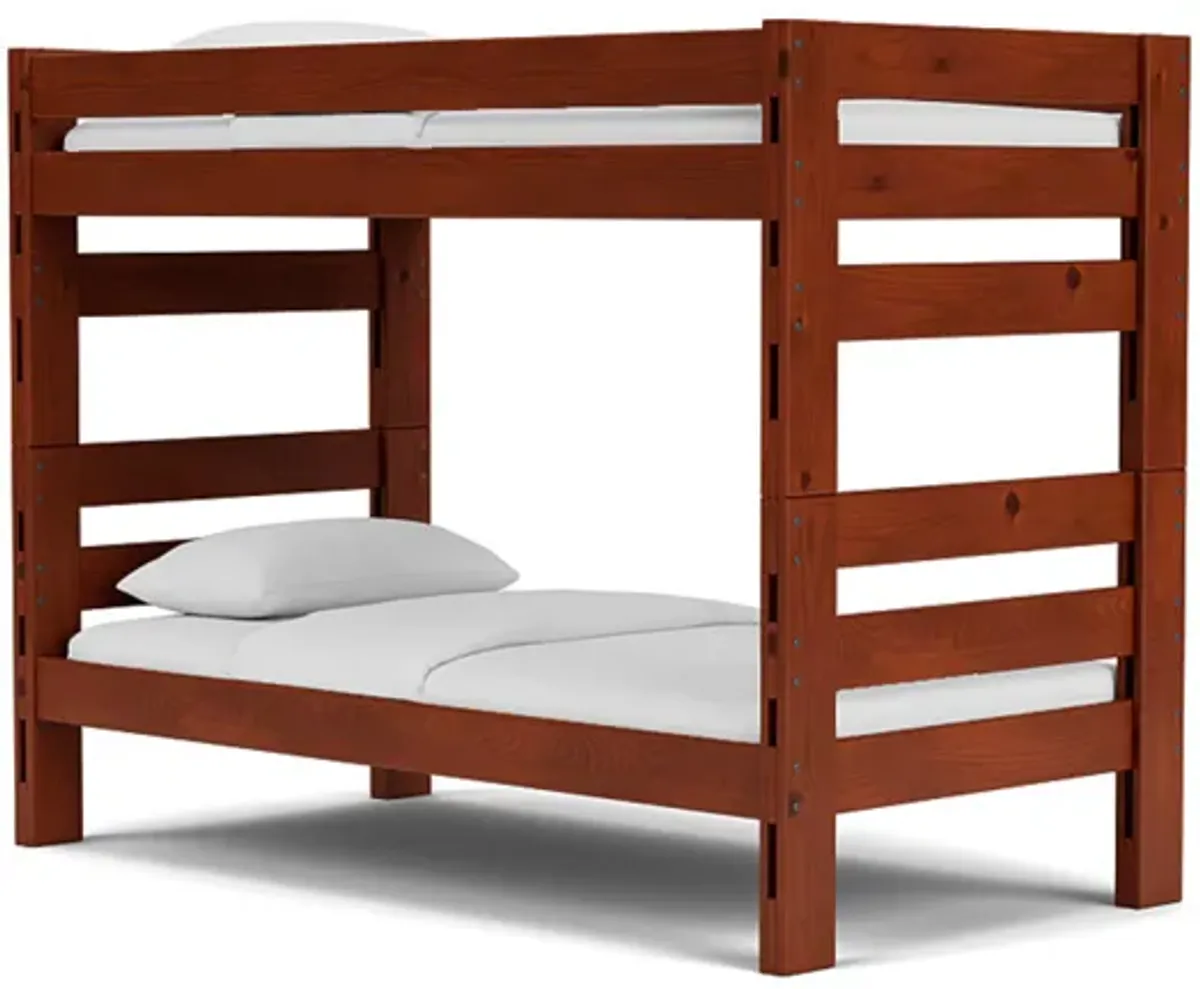 Young Pioneer Bunk Bed in Cinnamon, Twin