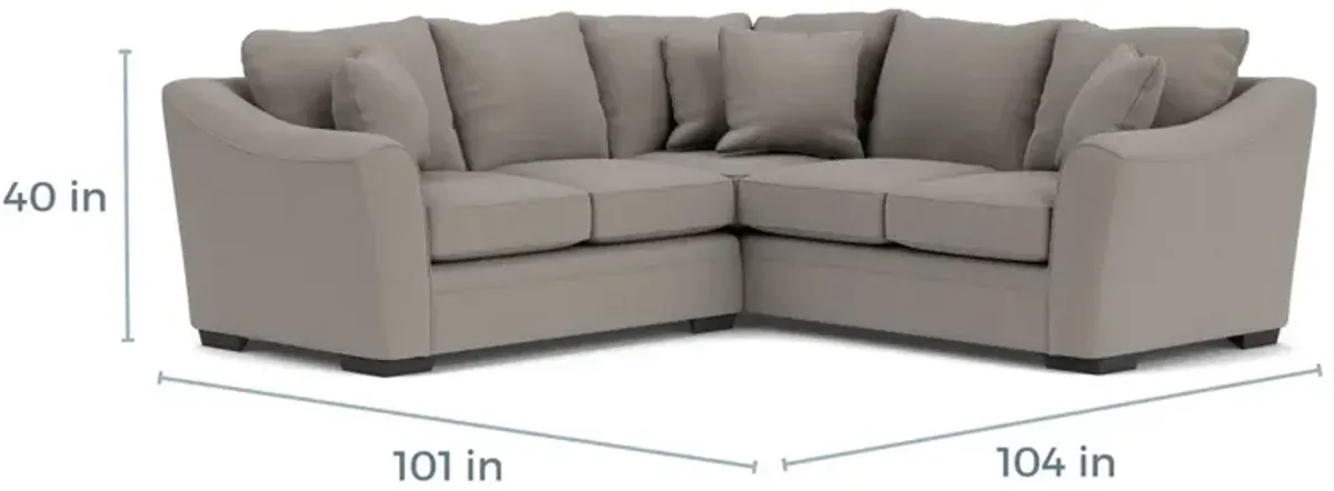 Brazil Tux Loveseat Sectional in Dano Fossil, Left Facing, Gel