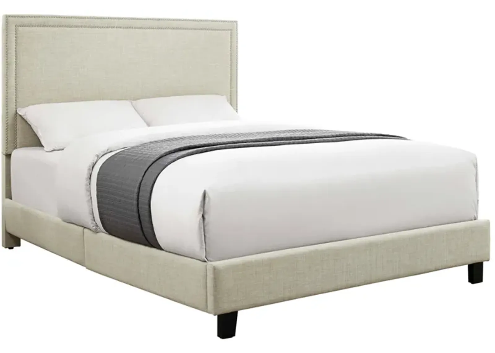 Emery Upholstered Bed in Natural, Queen