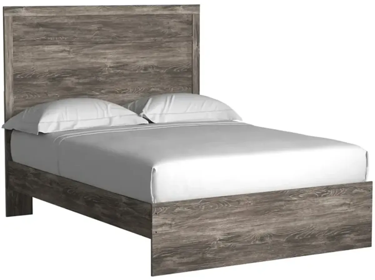 Stelsie Panel Bed, Dresser, Mirror & Nightstand in Gray, Full