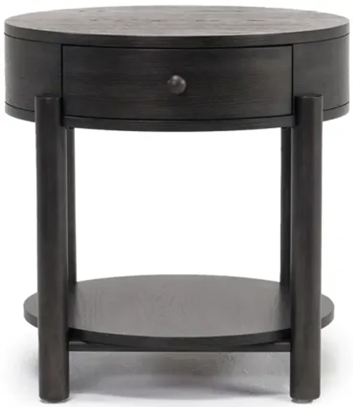 Hadleigh Round End Table in Coffee Bean