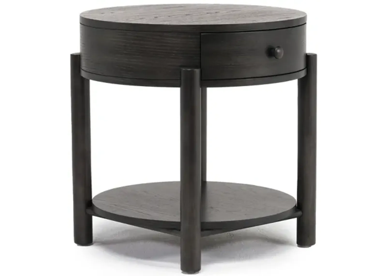 Hadleigh Round End Table in Coffee Bean