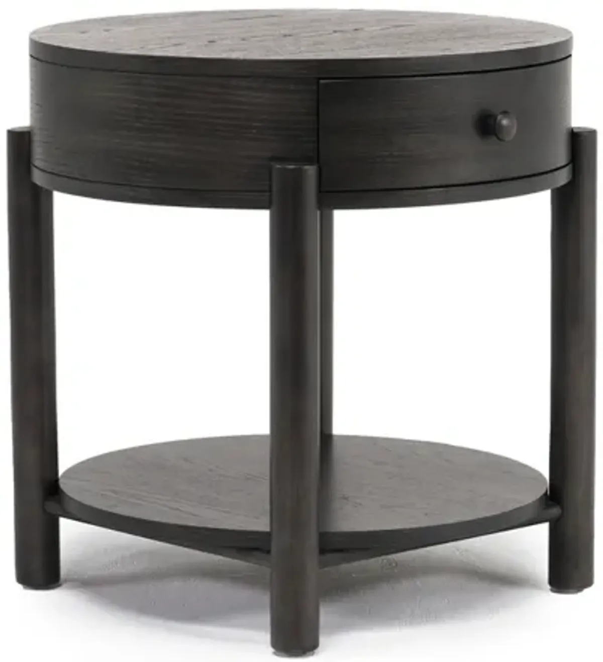 Hadleigh Round End Table in Coffee Bean