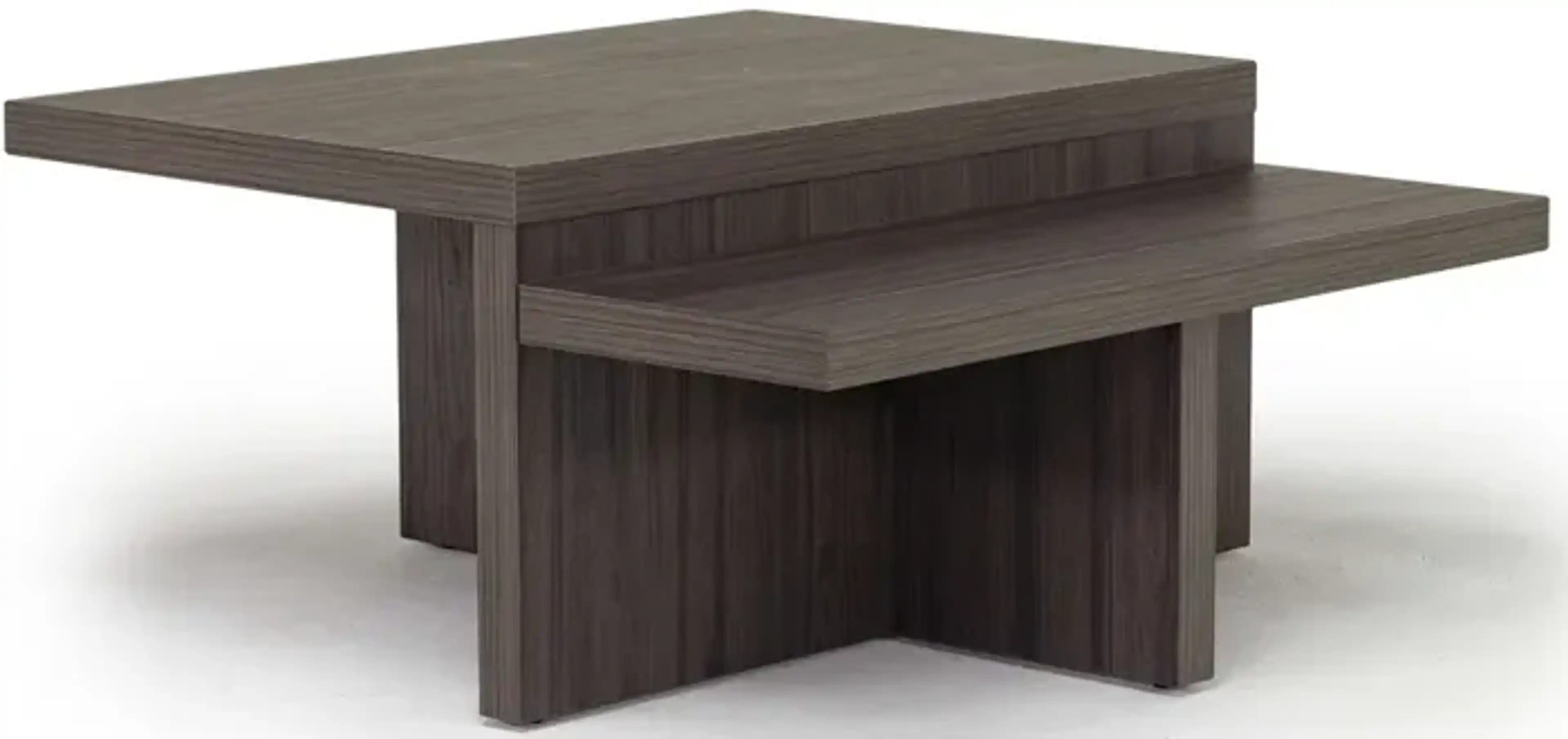 Zendex Hall Tree Coffee Table And End Table Set In Brown Mor Furniture ...