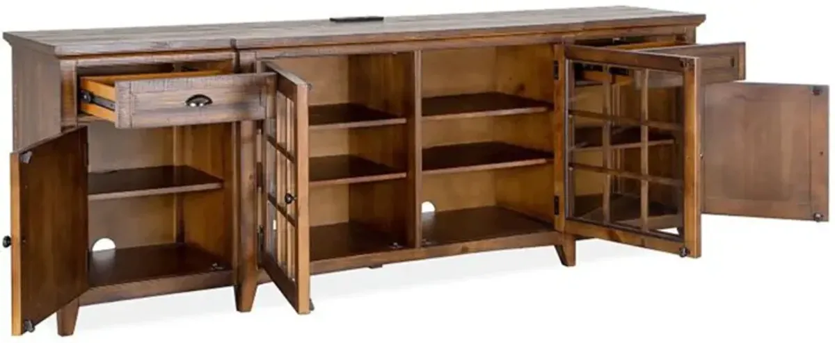 Bay Creek Media Console in Nutmeg w/ USB Charger, 80 Inch