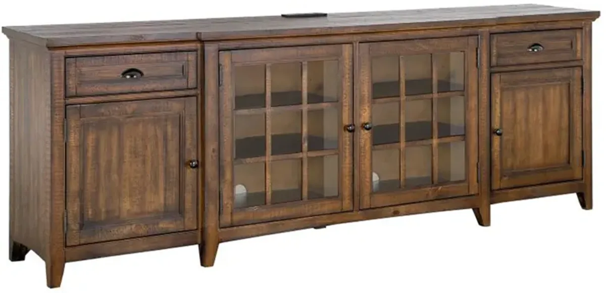 Bay Creek Media Console in Nutmeg w/ USB Charger, 80 Inch