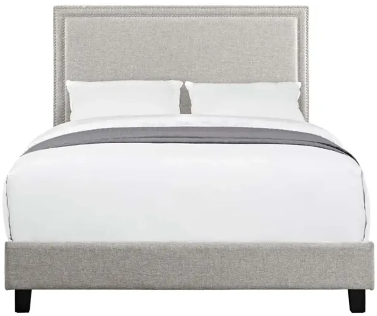 Emery Upholstered Bed in Gray, Full