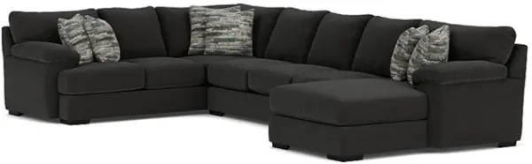 Bermuda Tux Sofa Chaise Sectional in Cooper Sterling, Right Facing, Down