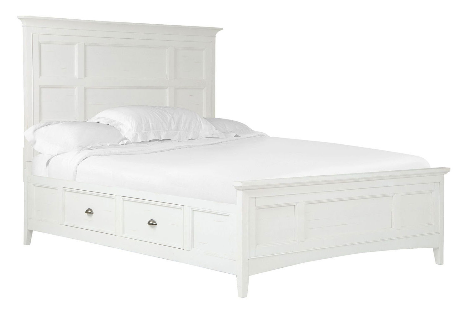 Bay Creek Panel Bed w/ Storage in White, Eastern King