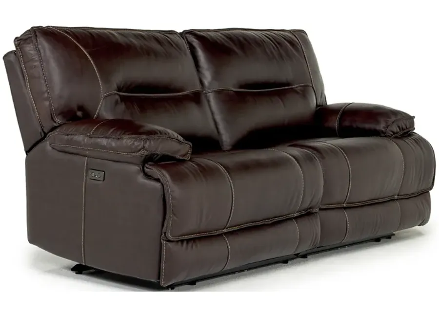 Retreat Power Loveseat in Cognac Leather