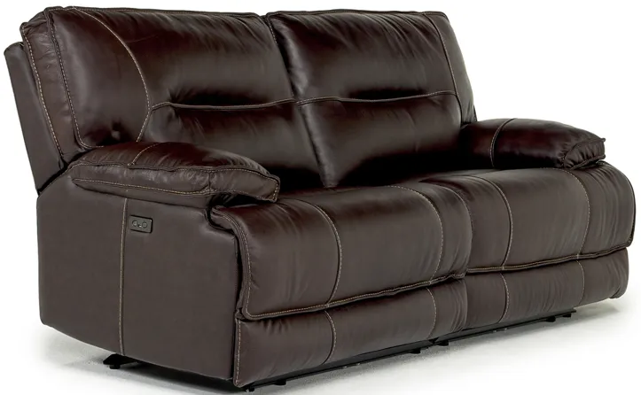 Retreat Power Loveseat in Cognac Leather