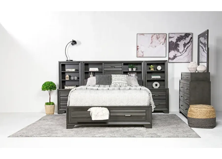 Andes Wall Bed in Charcoal, Full