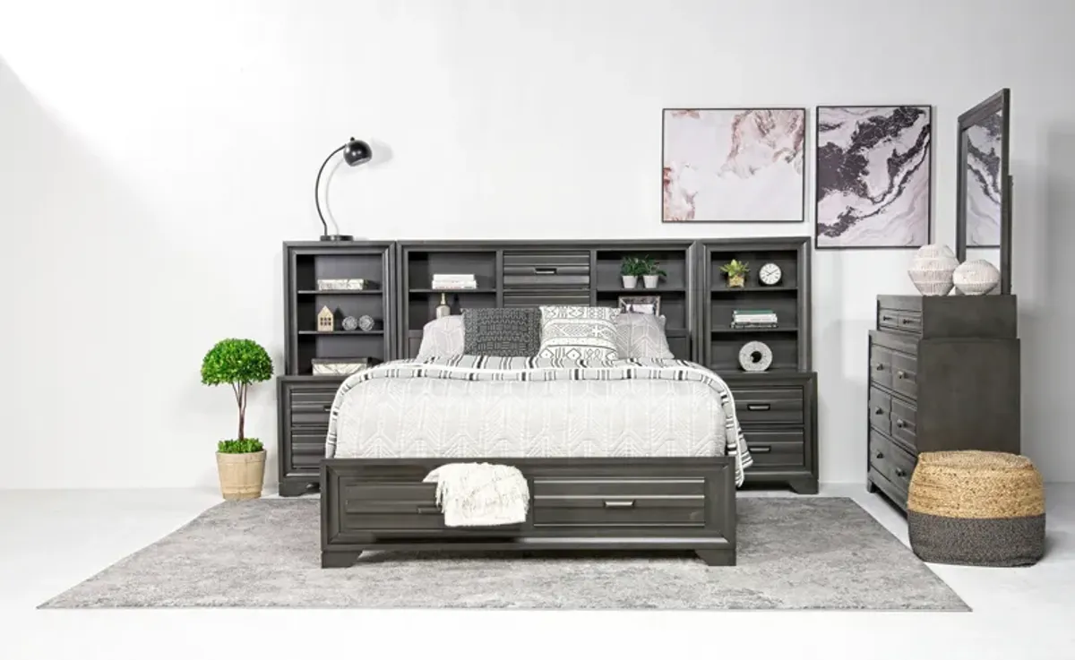 Andes Wall Bed in Charcoal, Full