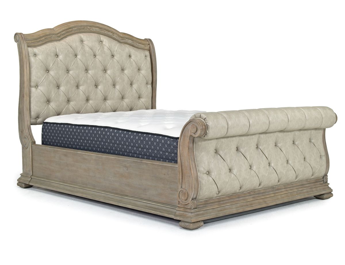 Durango Upholstered Sleigh Bed in Fawn, Queen