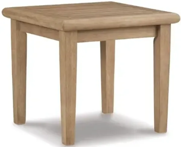 Clare View Outdoor End Table in Grayish Brown