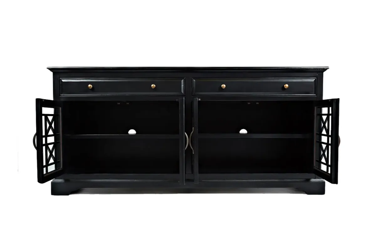 Skyy Media Console in Black, 70 Inch