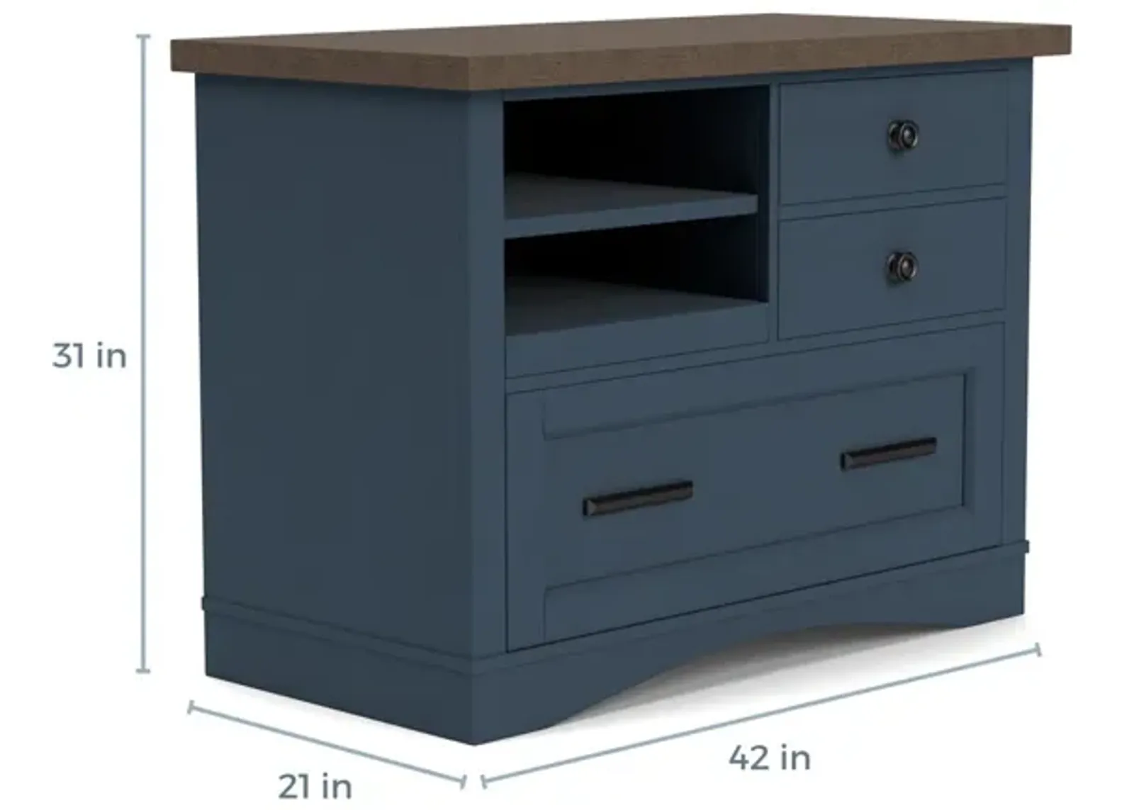 Americana Power File Cabinet in Blue