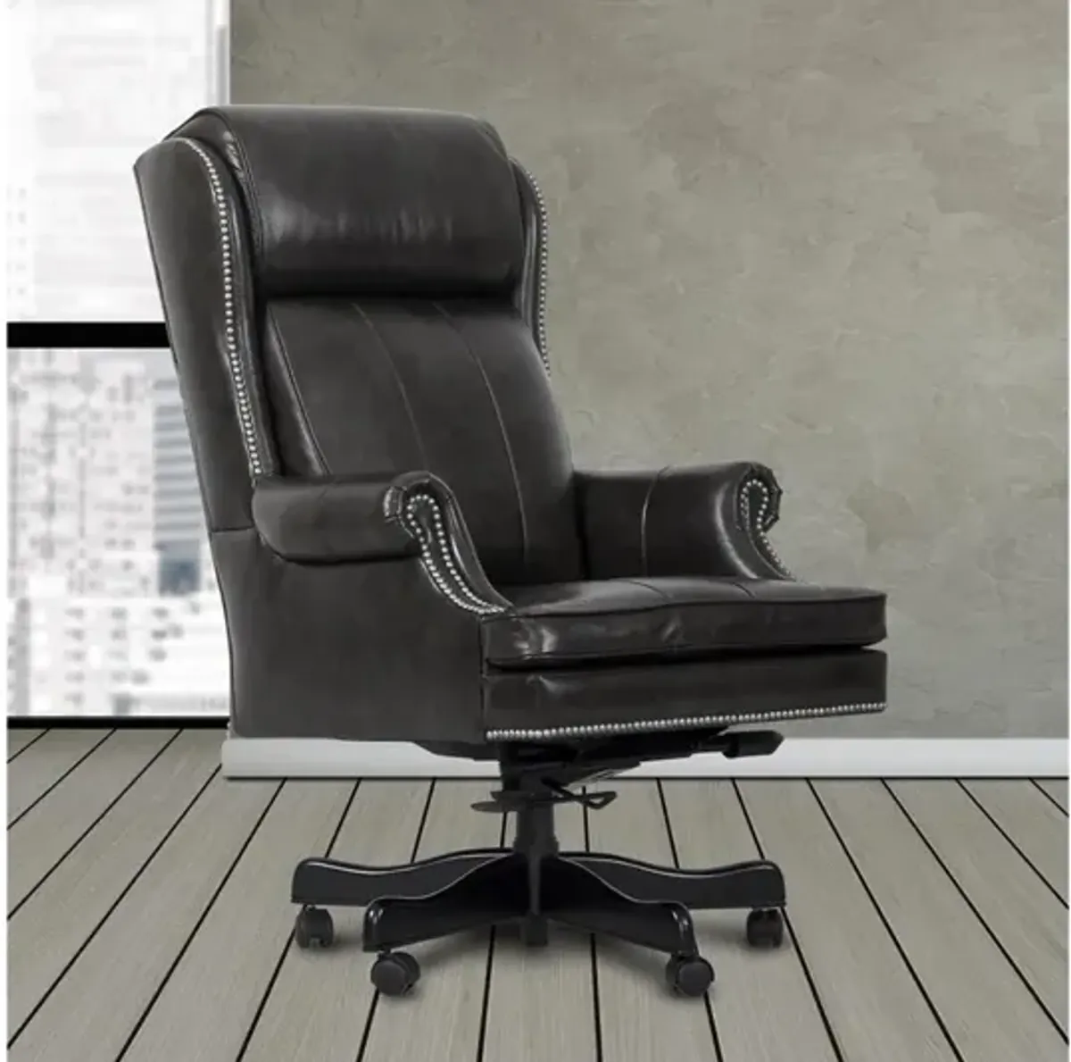 Leather Office Desk Chair in Gray