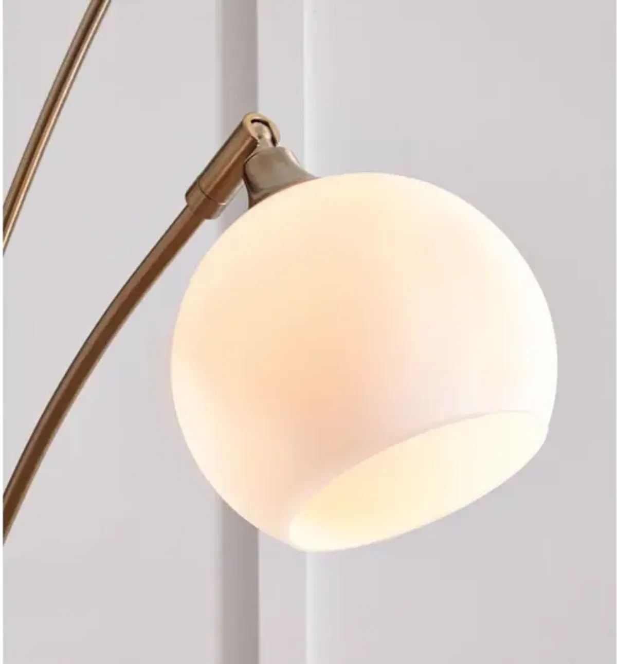 Taliya Arc Floor Lamp in Champagne/White