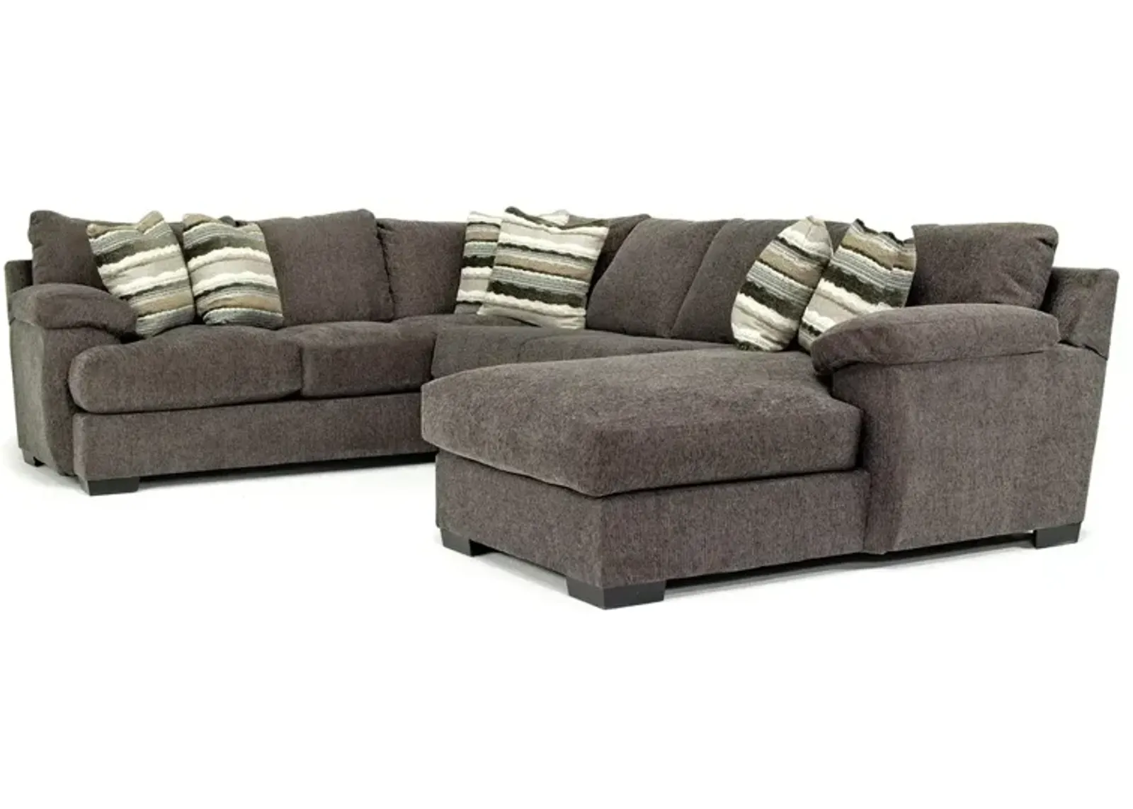 Bermuda Tux Loveseat Chaise Sectional in Victory Sterling, Right Facing