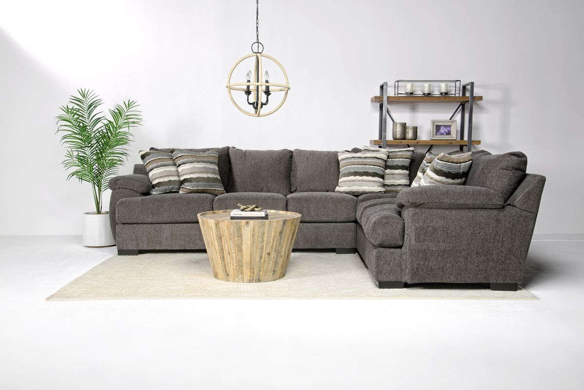 Bermuda Tux Sofa Sectional in Victory Sterling, Left Facing, Down