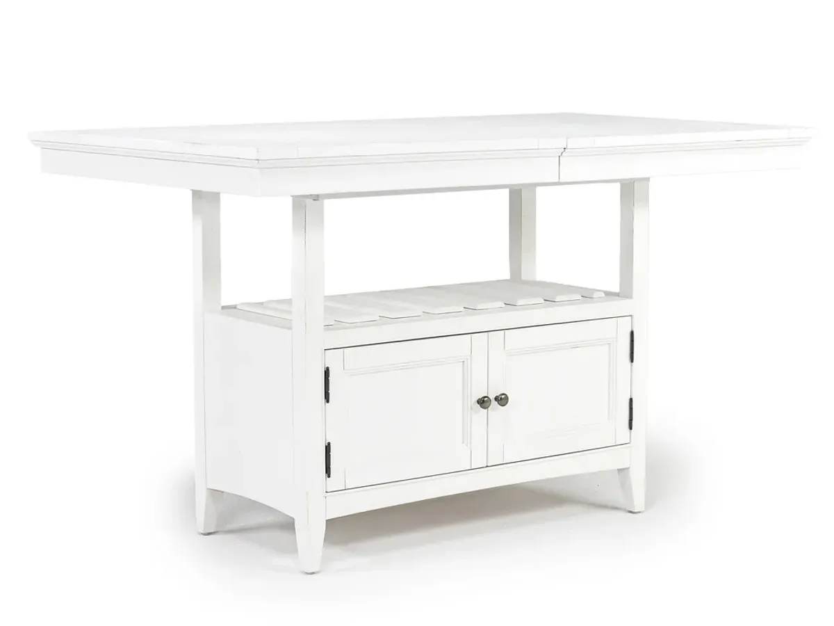 Bay Creek Counter Height Extendable Dining Table & 4 Stools in Chalk White