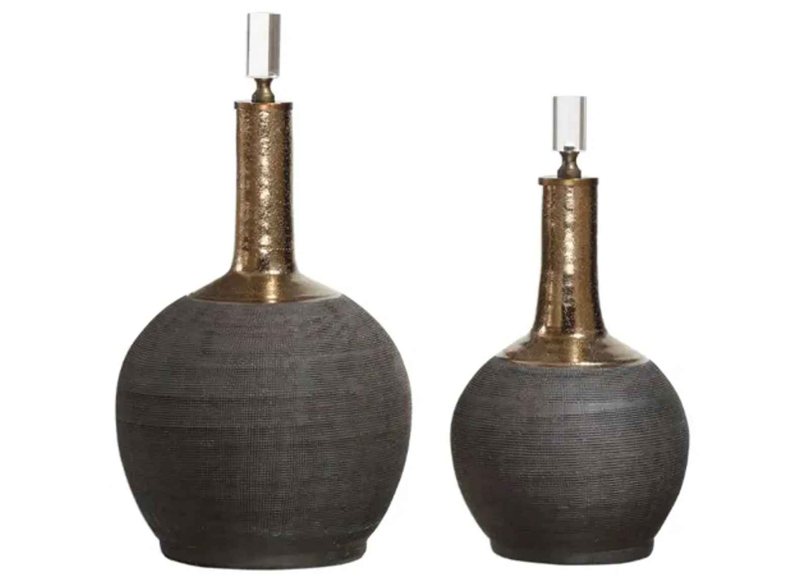 Arnav Vases in Black & Gold, Set of 2