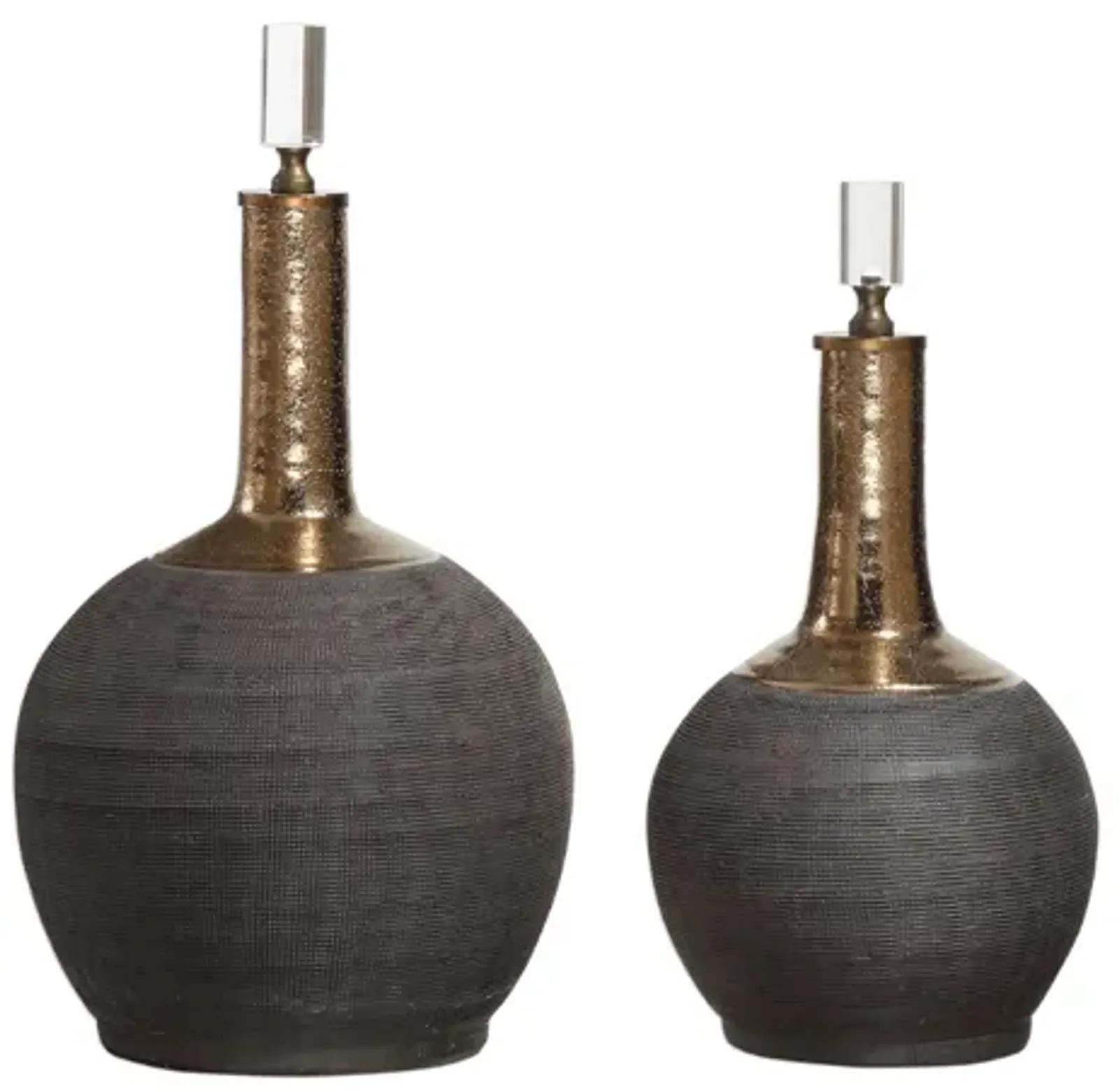 Arnav Vases in Black & Gold, Set of 2