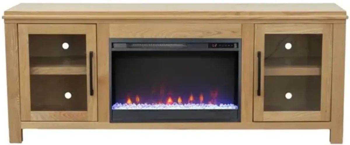 Tybee Fireplace Console in Natural, 68 inch