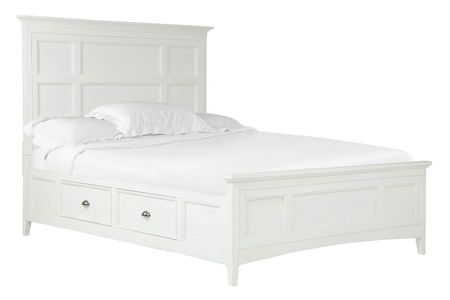 Bay Creek Panel Bed w/ Storage in White, CA King