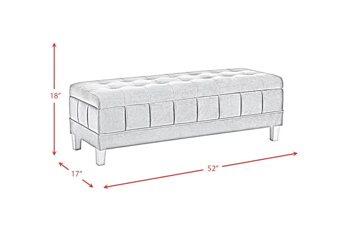 Crosby Storage Bench in Gun Metal