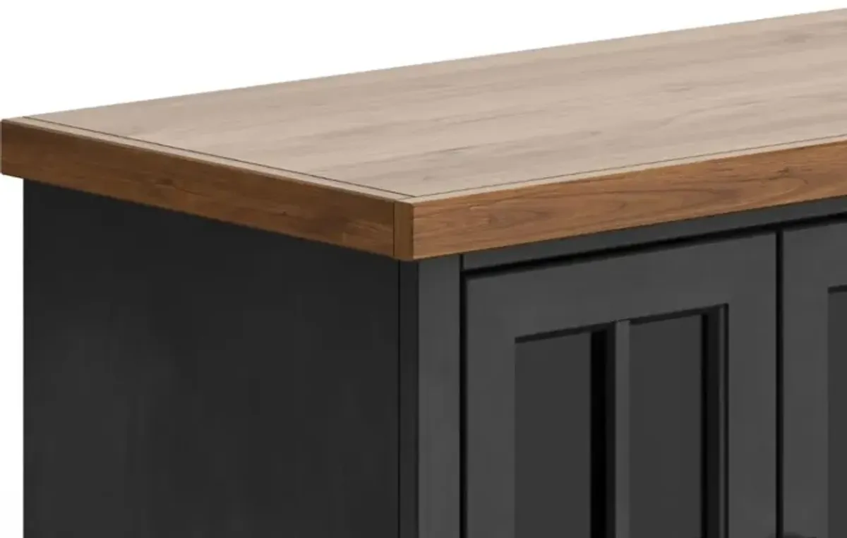 Essex Fireplace Console in Black & Whiskey, 73 inch