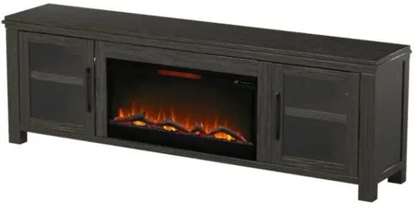 Tybee Fireplace Console in Black, 85 inch