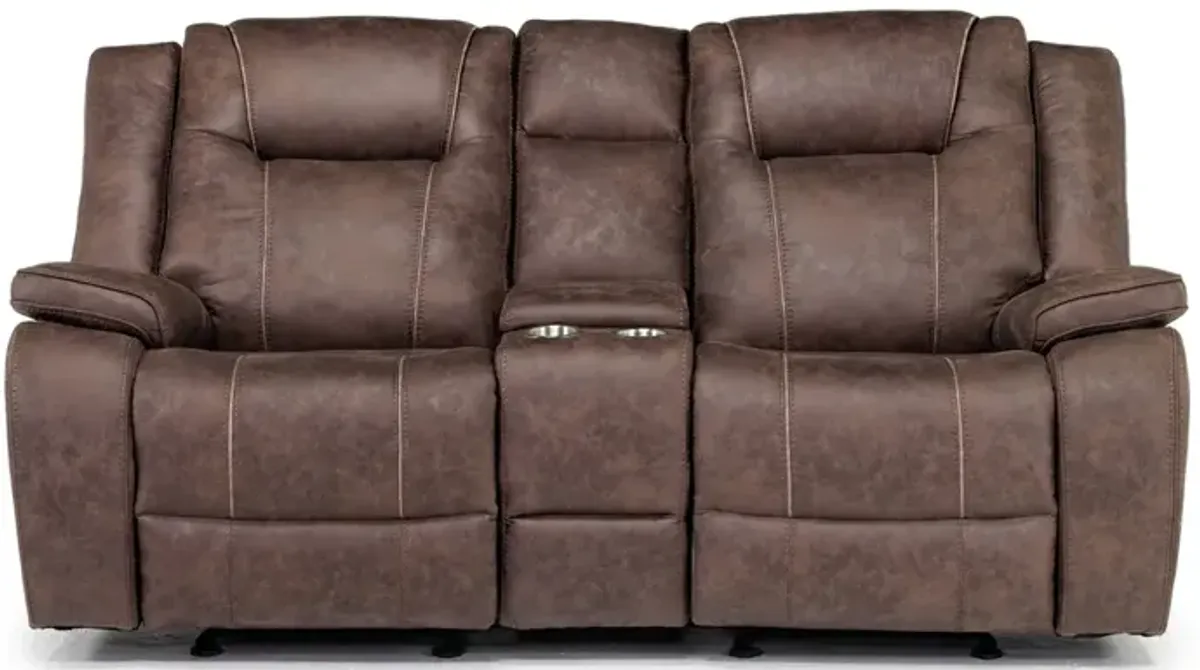 Blake Reclining Console Loveseat in Reina Bark