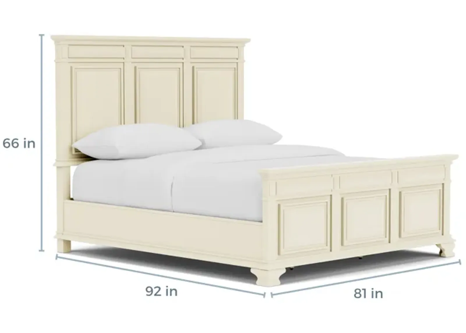 Calloway Panel Bed in White, Eastern King