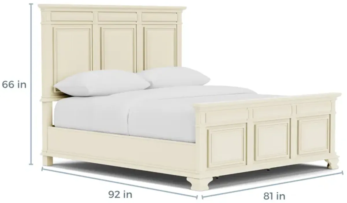 Calloway Panel Bed in White, Eastern King