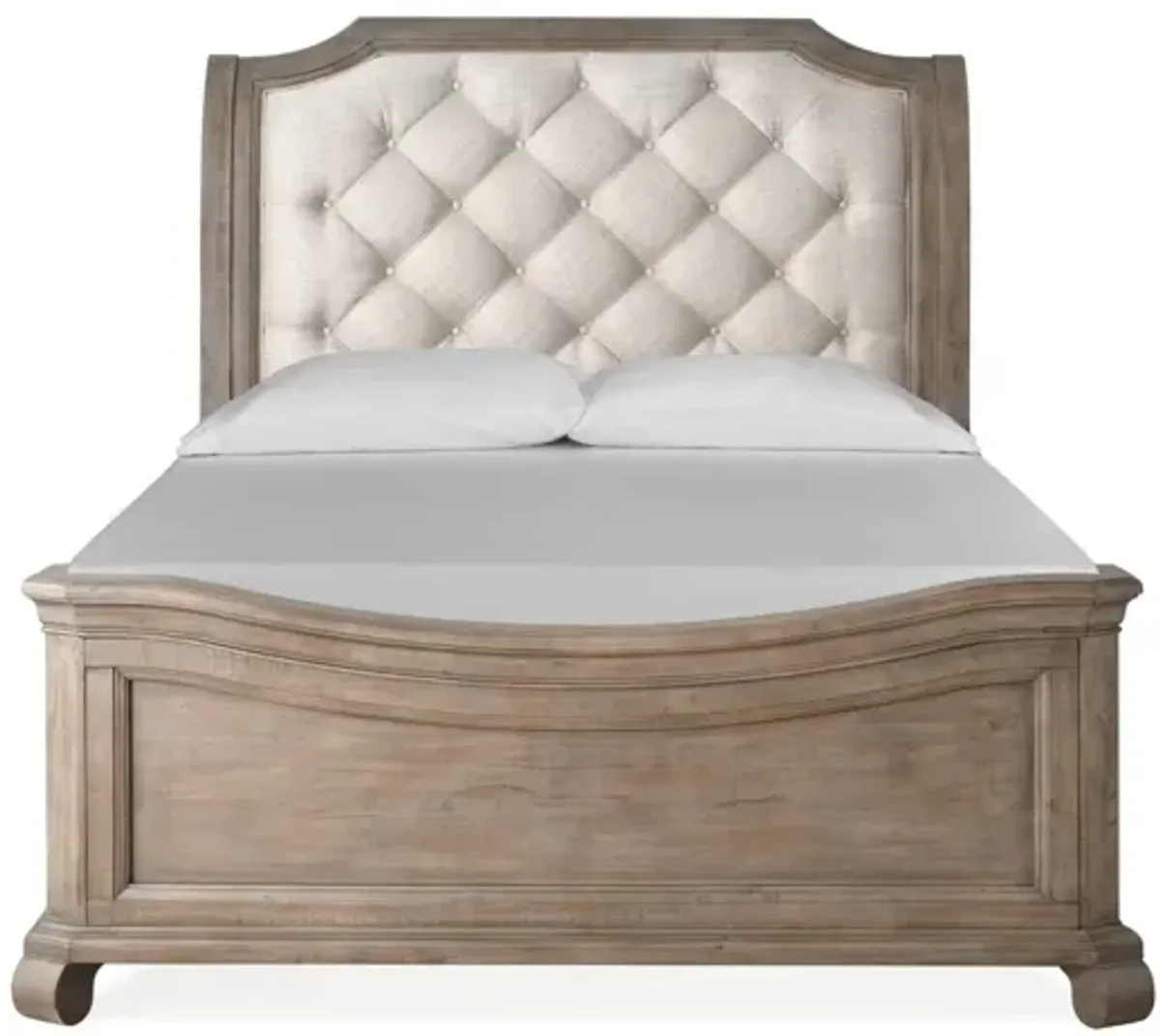 Bellamy Sleigh Bed in Light Gray, Queen