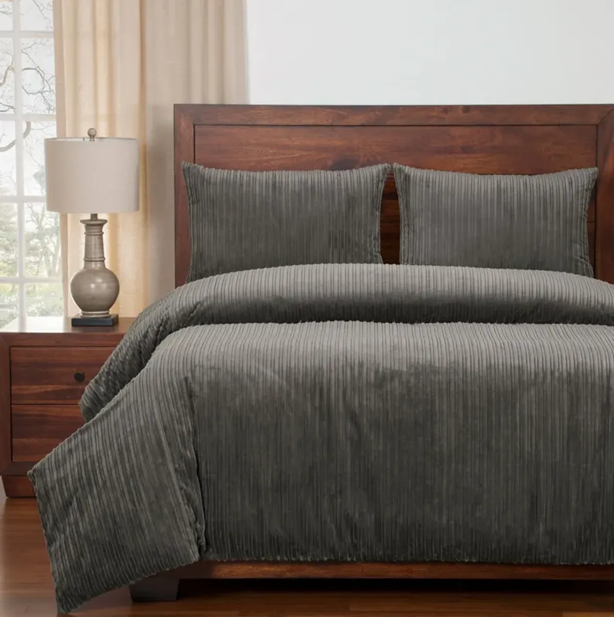 Downy Duvet Cover in Storm Gray, Eastern King