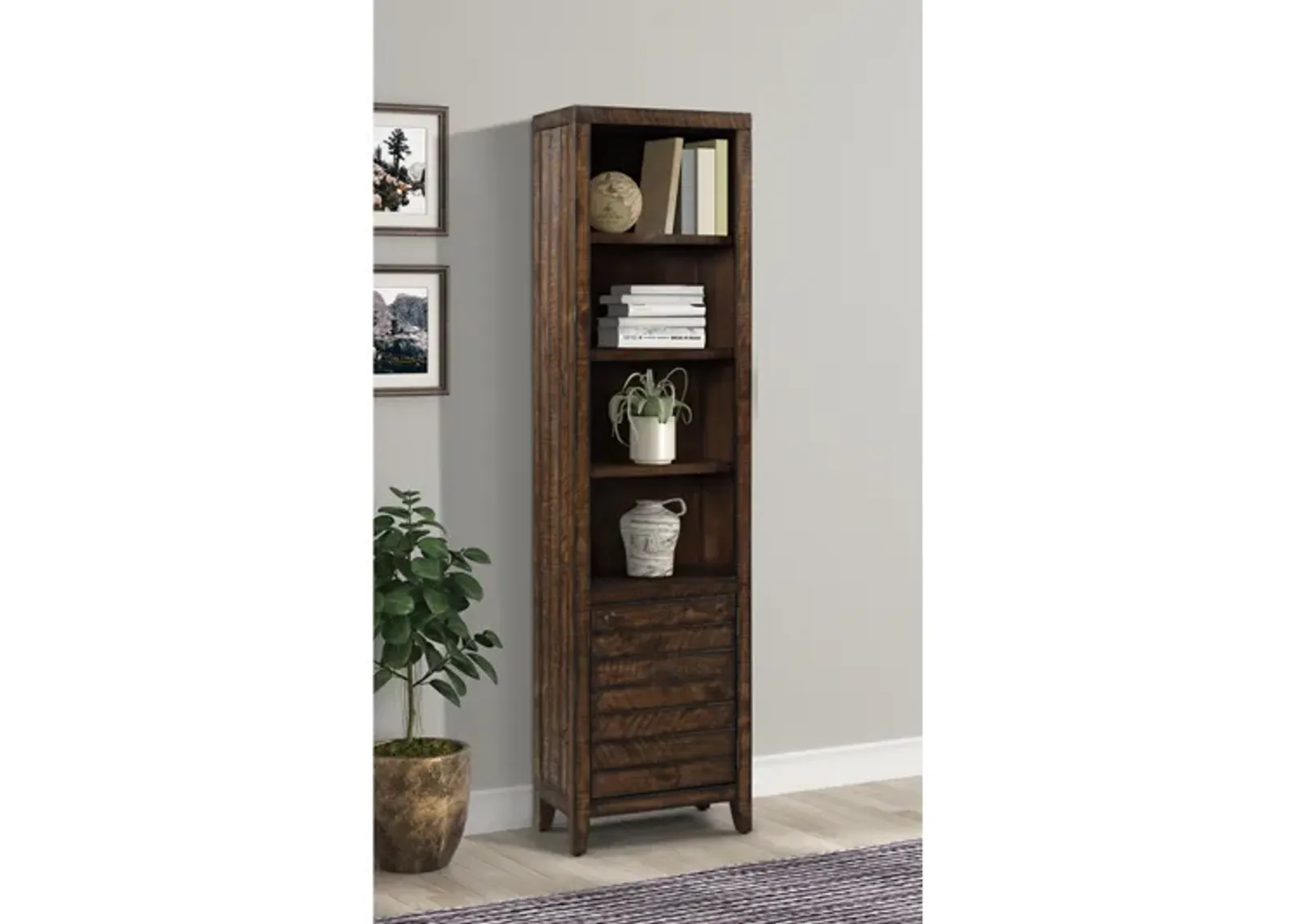 Tempe Open Top Bookcase in Tobacco, 22 Inch